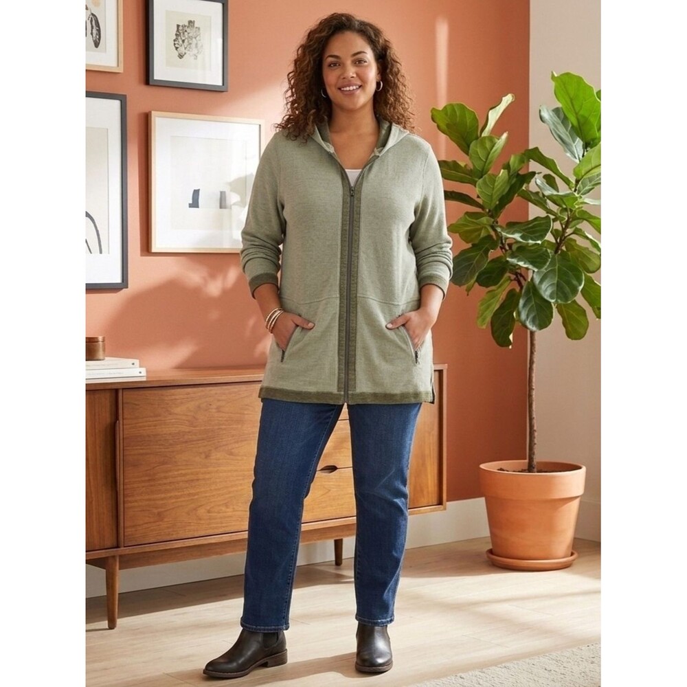 Koret Olive Green Knit Zip Hoodie